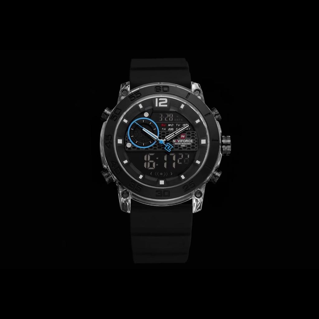 Quartz Chronograph Wristwatch Multifunctional Men's Sports Wrist Watch Dual Display Time Night Light Boys Alarm Watches