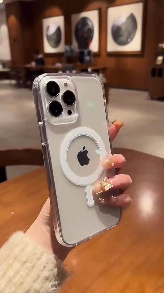 Прозрачный чехол для iPhone 16 15 13 12 11 14 Pro Max для Magsafe Magnetic Wireless Charging Animation Case 7 8 XR XsMax Cover Case