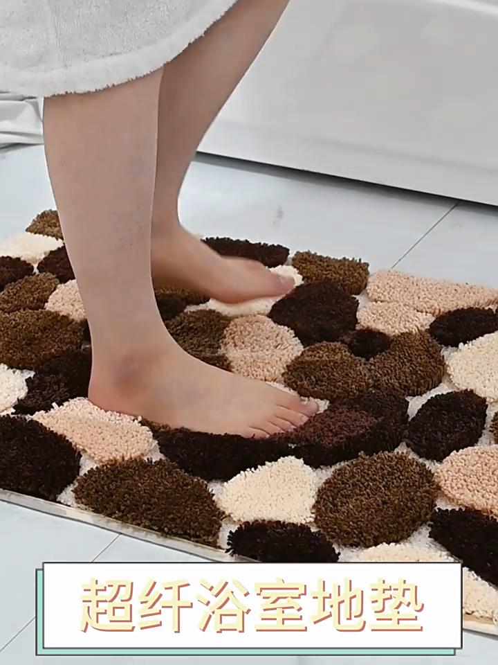 Flocking Stone Bathroom Cashmere Thickening Mat Bath Non-slip Carpets In Wash Basin Bathtub Side Floor Rug Shower Room Doormat Memory Foam 3D Pad