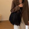 Tassel Design Women's Hobo Bag Fashion Trend Handbag Suede Shoulder Crossbody Shopping Tote Vintage Commuter Bags
