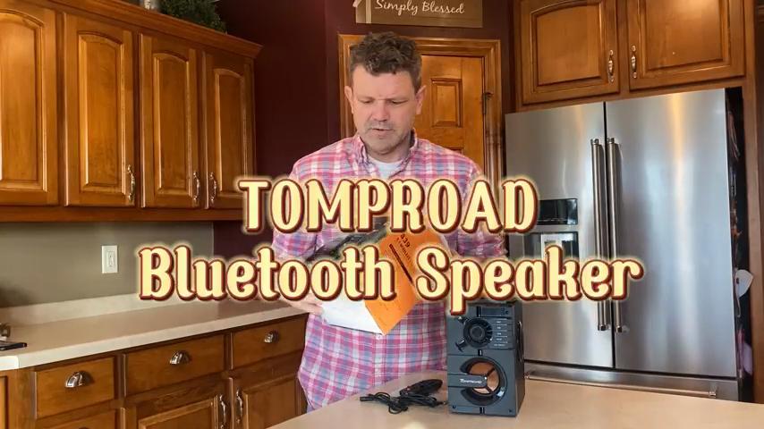 TOPROAD Bluetooth-динамик, портативный беспроводной стереобасовый динамик, сабвуфер, поддержка колонки, FM-радио, RGB-подсветка, пульт дистанционного управления
