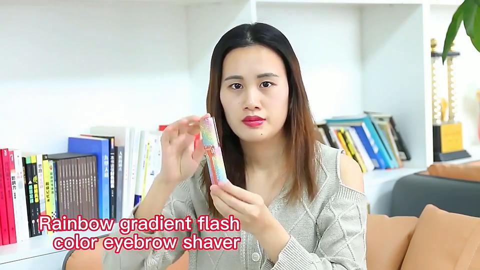 2 IN 1 Electric Eyebrow Trimmer USB Rechargeable Body Facial Hair Removal Lipstick Shape Mini Epilator for Women Colorful Starry Sky