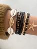 7PCS Boho Fashion Shell Color Beads Bracelet Set Jewelry for Women Girls Beach Holiday Handmade Bijoux