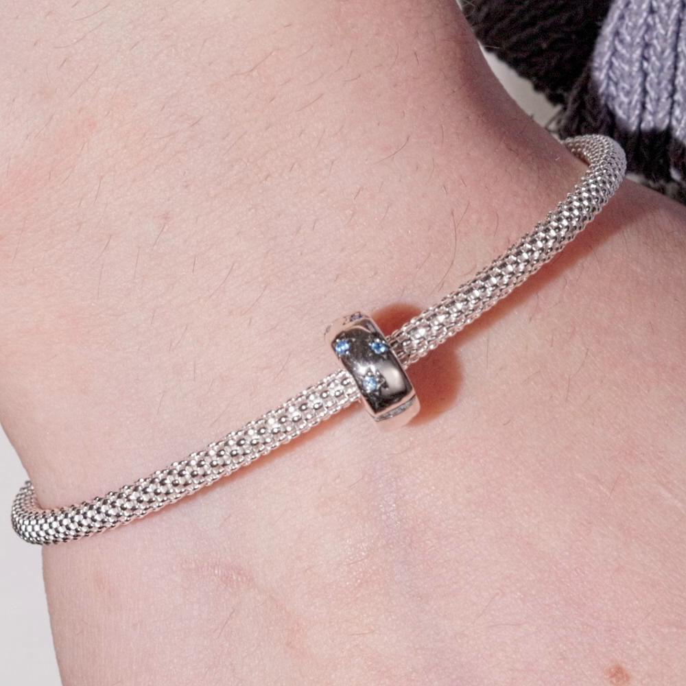 BAMOER Стерлингового Серебра 925 пробы Ocean Blue Star Clip Шарм-пробка подходит для оригинального серебряного браслета ювелирных изделий