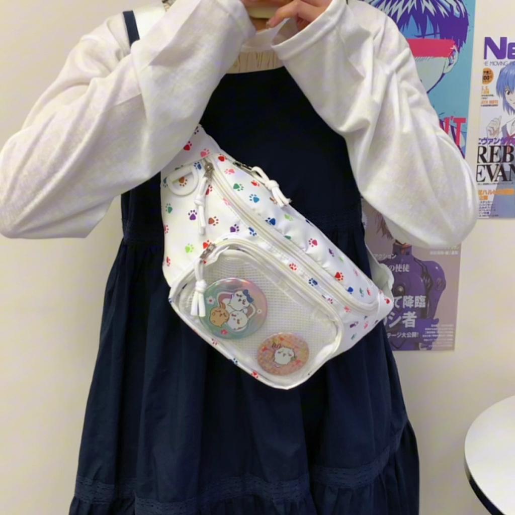 Женская сумка через плечо Прозрачная нагрудная сумка с принтом Студенческая сумка через плечо