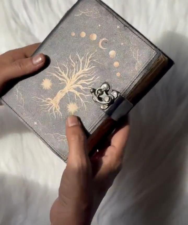 Tree of Life Journal | Moon Phases Lock Diary | Vintage Witchy Notebook | Grimoire for Witches | Gift for Writers & Dreamers