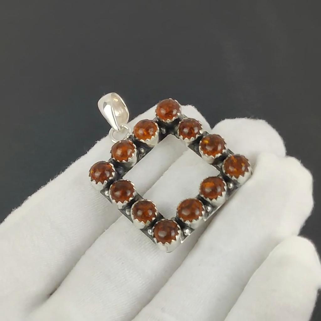 Natural Baltic Amber Gemstone Silver Pendant In 925 Sterling Silver- Handmade Design, Everyday Wear Jewelry, Unique Pendant Party Wear Gift