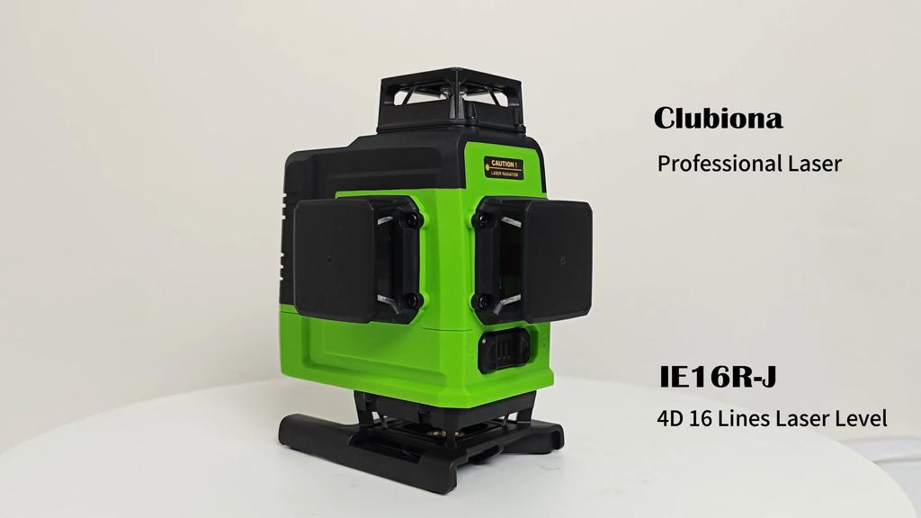 CLUBIONA 4D 16 Lines Super Powerful Green Beam Laser Level Remote Control Pulse Mode Receiver With 5000mAh Li-ion Battery Laser