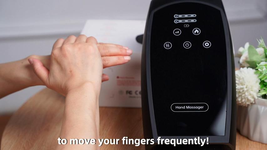 Умный беспроводной массажер для рук с воздушным давлением - черный