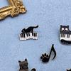 Kawaii мультфильм кот металлические броши влюбленные пара черный кот белый кот мини-значки детская одежда для взрослых украшения булавки