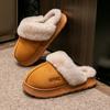 Хлопковые тапочки с толстой подошвой, зимние уличные тапочки для дома с весенне-осенней нескользящей теплой обувью для дома, мужская домашняя обувь