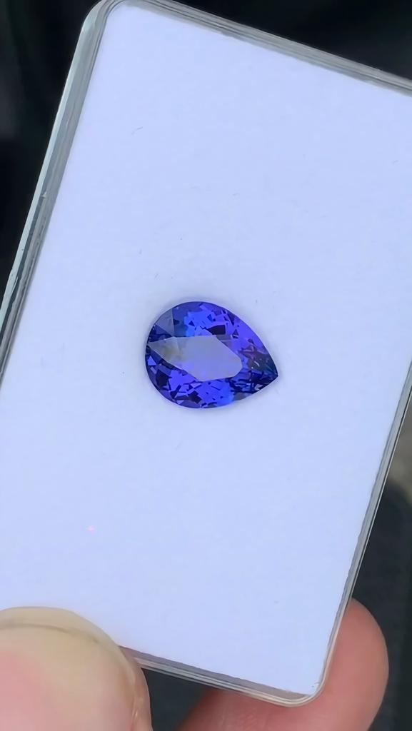 AAA Quality Eye Clean Natural Tanzanite Gemstone: Loose Pear Cut Stone, Healing Gemstone.
