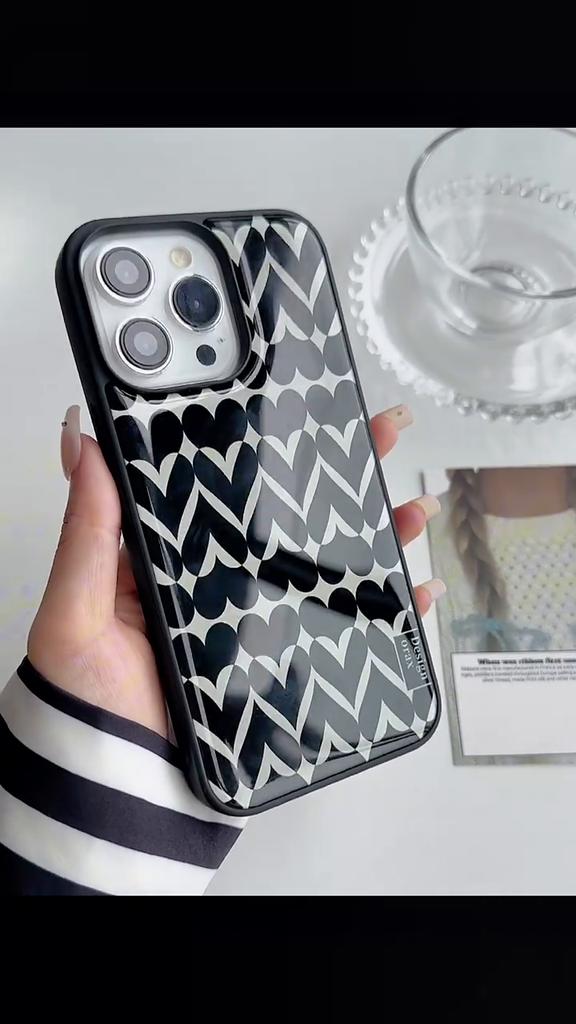 Чехол для телефона из смолы с защитой от падений Арт-дизайн Подходит для HUAWEI mate60pro Черно-белый Поп-узор
