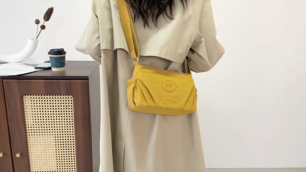 Плиссированная женская сумка с несколькими отделениями, нейлоновая водонепроницаемая легкая сумка через плечо