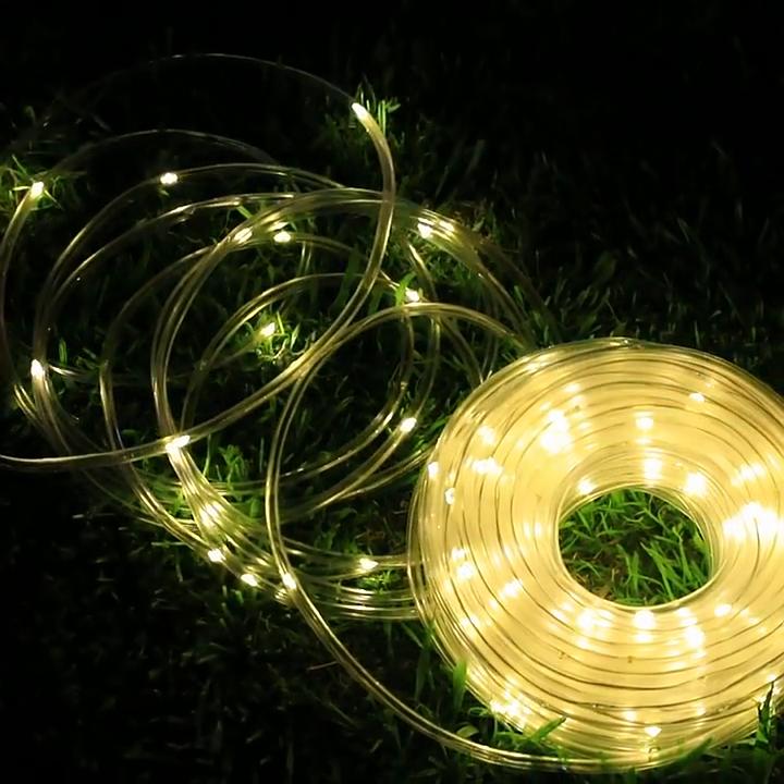 7 м/12 м/22 м/32 м светодиодная солнечная лампа для украшения сада сказочная гирлянда гирлянда уличная водонепроницаемая веревочная полоса свет Рождественская гирлянда Декор для вечеринки
