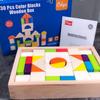 Children's Wooden 30 Colored Wooden Box Building Blocks Shape Cognitive Early Education Educational Toy