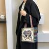 Женская сумка-тоут с вышитым изображением животных в этническом стиле, ретро-сумки с принтом совы и слона, женская многоразовая сумка через плечо для покупок