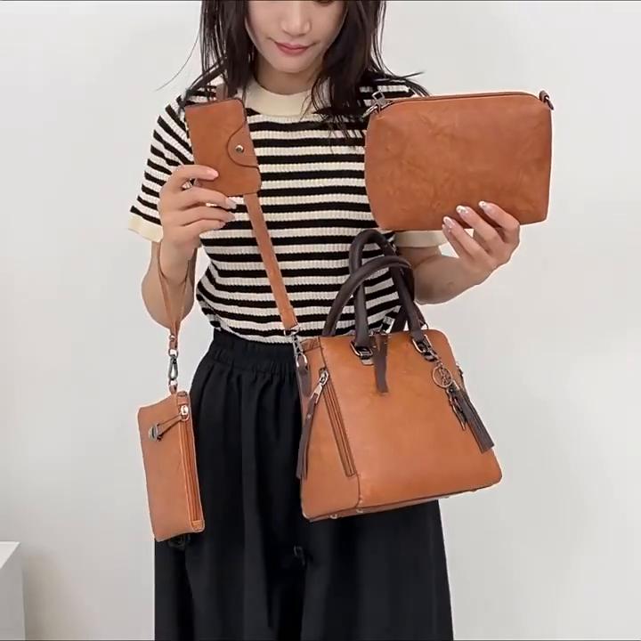Yogodlns Luxury Brand 4 Psc/set Women's Handbags Large Capacity Crossbody Bag Ladies PU Leather Tote Fashion Shoulder Bags
