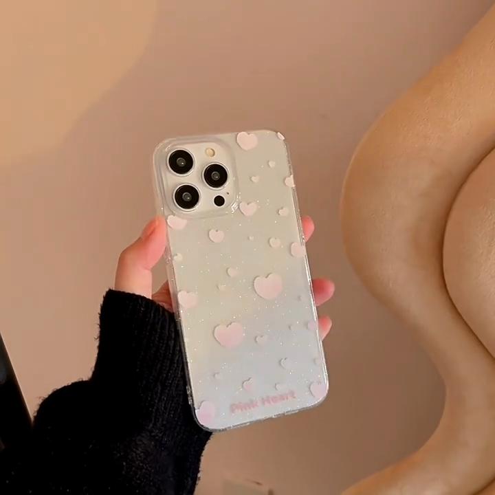 Креативный розовый чехол-сердечко для iPhone 17 iPhone 17 Pro Max
