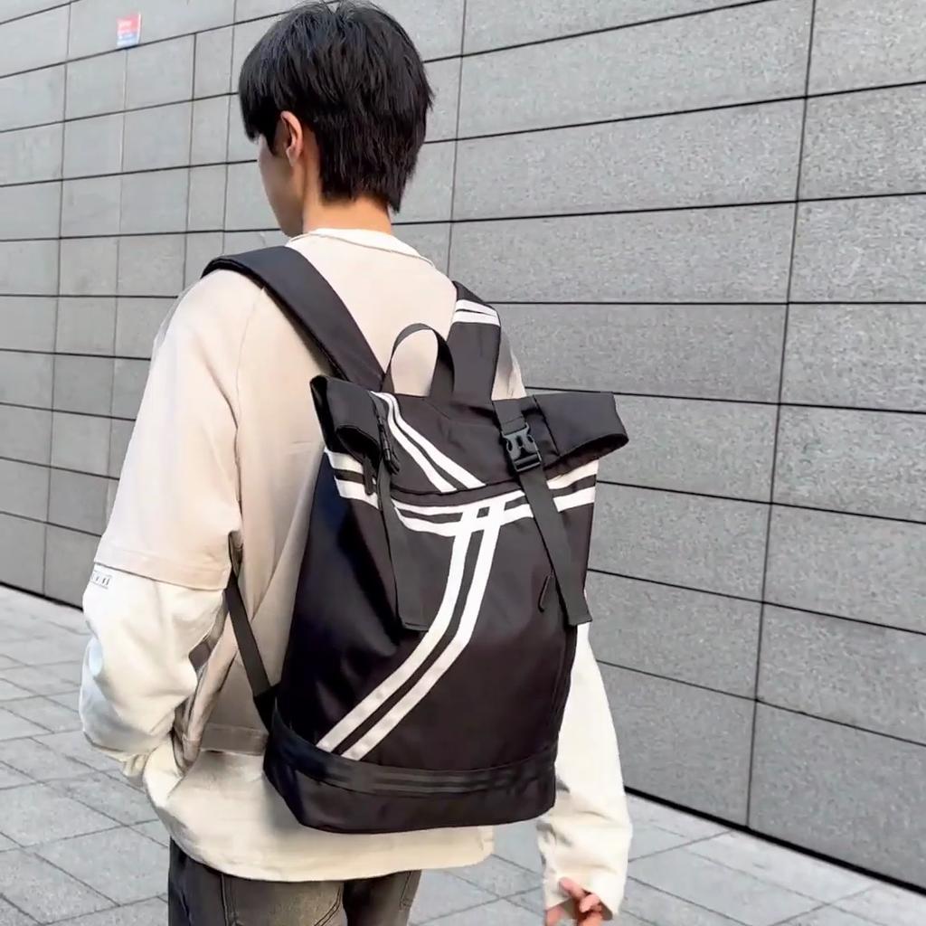 Полосатый лоскутный рюкзак Roll Up для мужчин, для занятий фитнесом и спортом, для школьников и студентов