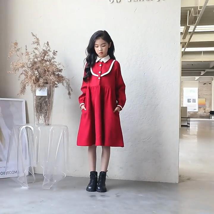 Girl Preppy Style Long Sleeve Dress Blouse Collar