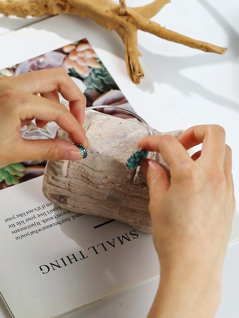 Европейский/американский трансграничный богемный ретро этнический стиль имитация бирюзы браслет для женщин ювелирные изделия персонализированный цветочный браслет