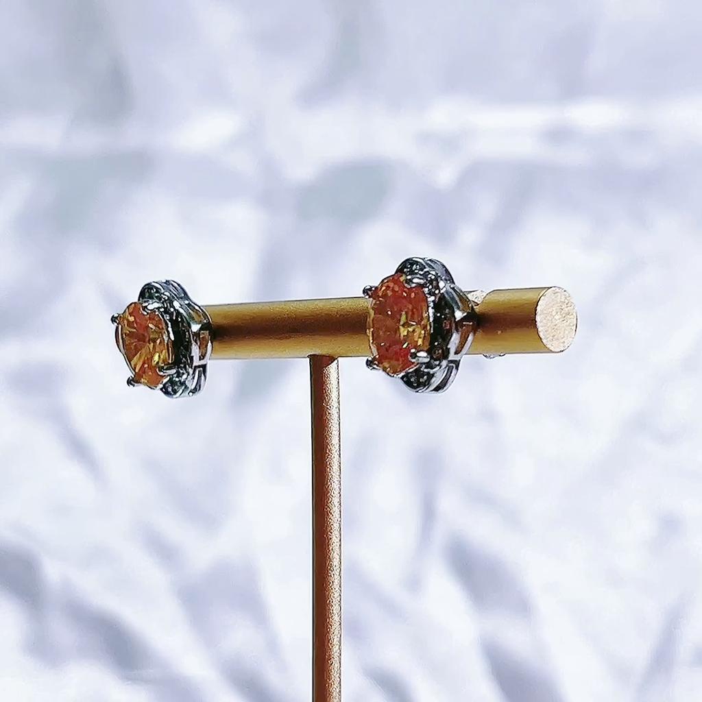 BELLA BOX Women's Fashion Stub Earrings With Yellow Color Oval Shape Zircon Wedding Party Wholesale Gift