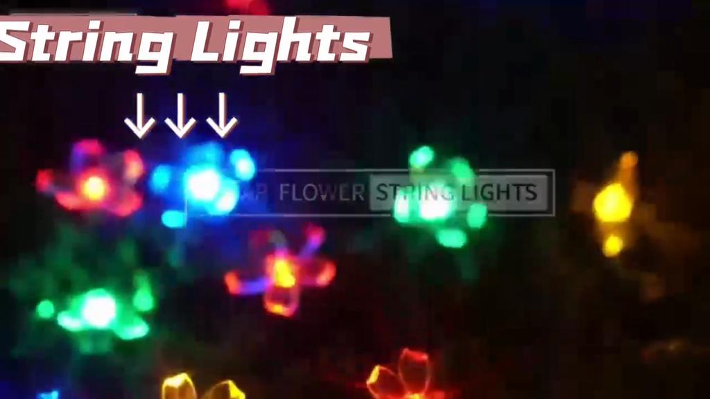 5M/7M Outdoor Courtyard Solar Fairy Lights Cherry Blossoms Solar String Lights Christmas Decorative Lighting Lamp