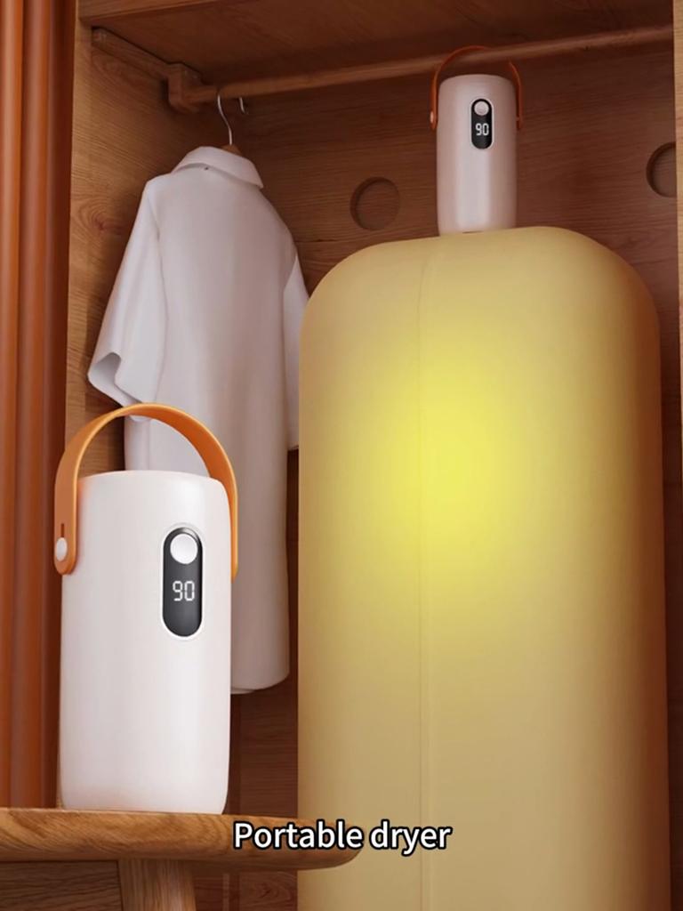 Портативная сушилка для одежды с таймером Мини-сушилка для одежды Большая вместимость Цифровой дисплей Подсветка барабана Одежда Нижнее белье Детская одежда Складная сушилка для одежды