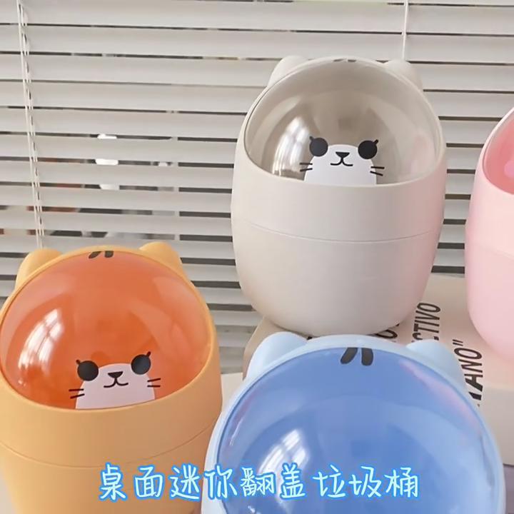 Настольный мусорный бак с героями мультфильмов, пластиковые мусорные баки, ведро для бытовой макулатуры, креативный мусорный бак, многофункциональный органайзер для хранения