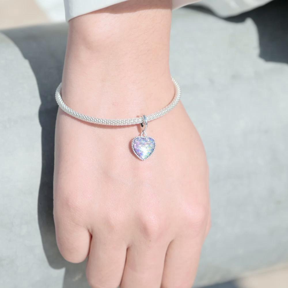 WOSTU Изысканная красивая подвеска из стерлингового серебра 925 пробы с рыбьей чешуей, подходящая для браслета, ювелирных украшений