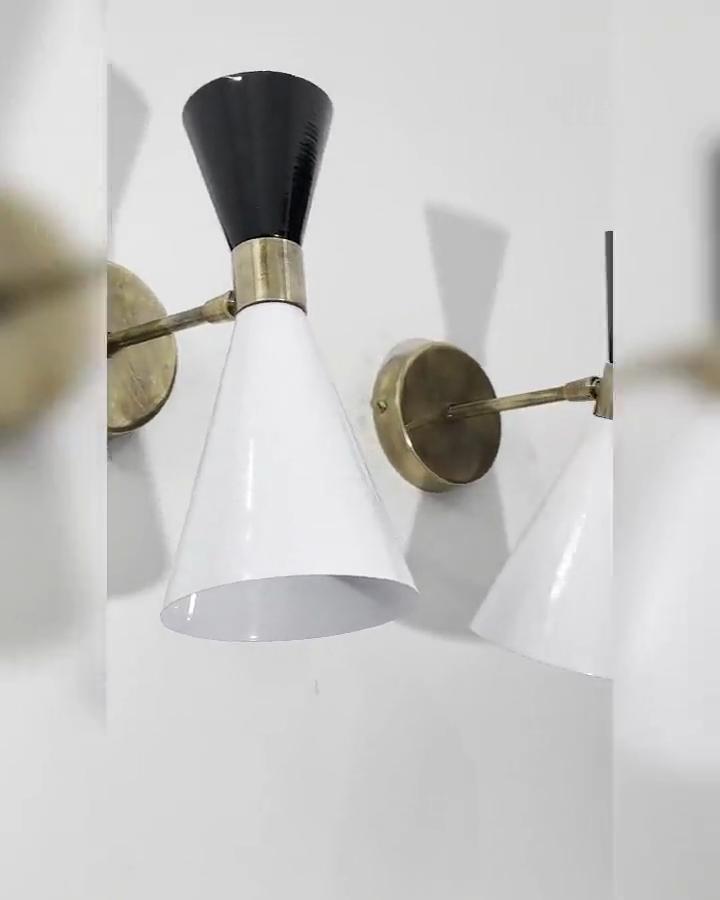 Custom Italian Diabolo Wall Lights: Modern Brass Sconces
