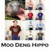 Moo Deng Tiny Baby Hippo Star Thailand Cute Pygmy Hippo Unisex Men Women Kid T-Shirt Cropped Shirt Print Short Sleeve Round Neck Big Size