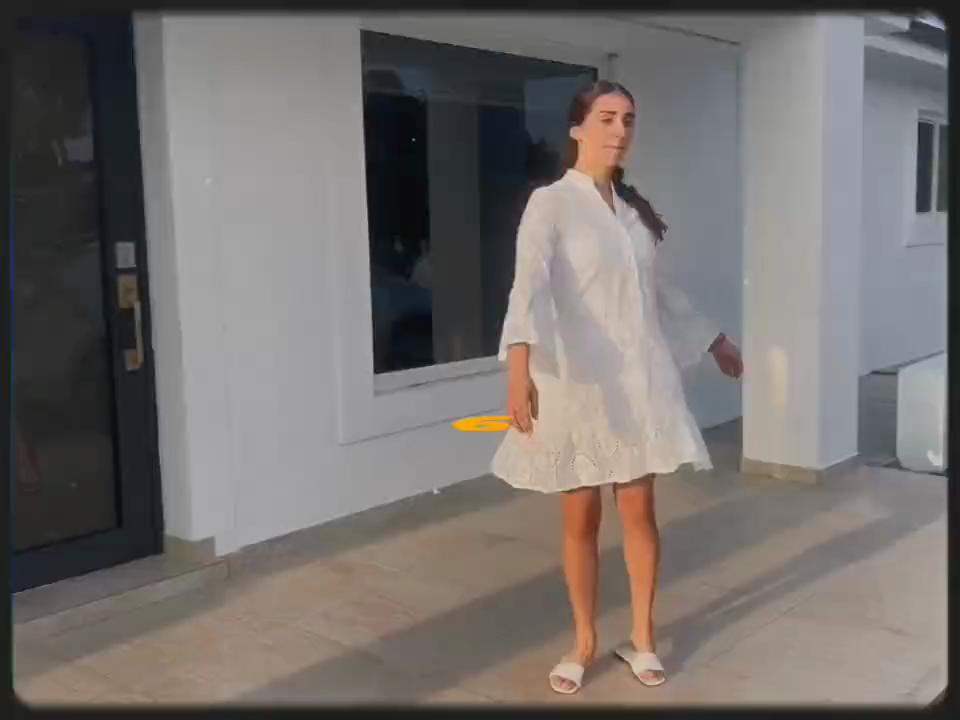 Women Hollow Out Elegant Vintage Lace Shirt Dress,Loose Casual Flare Cocktail Dress For Women