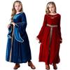 Halloween retro medieval court long dress, children's princess dress for theatrical performances, cosplay, and stage costumes