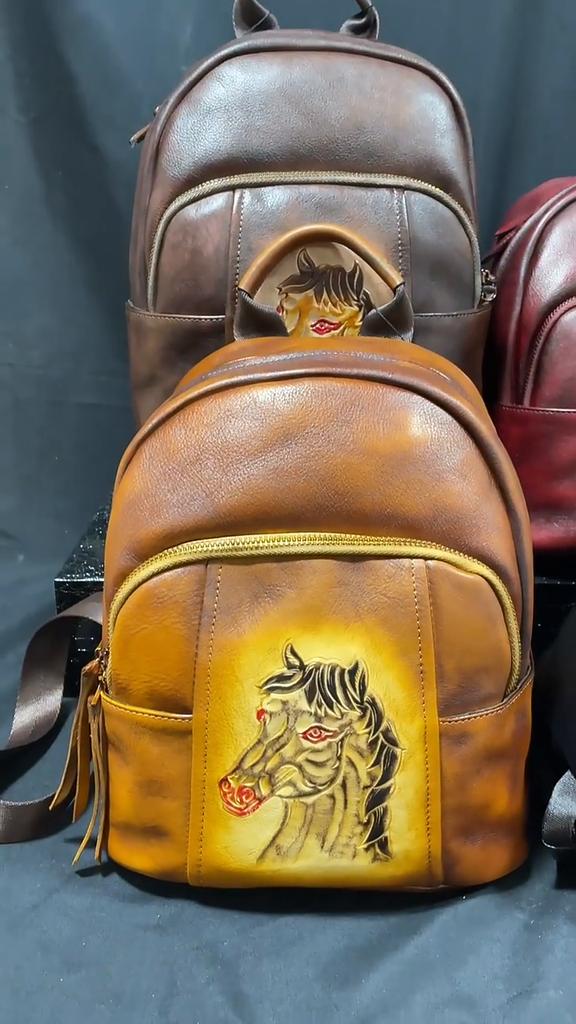 Johnature Винтажный рюкзак из натуральной коровьей кожи, женская сумка, многоцелевой большой вместительный дорожный рюкзак ручной работы