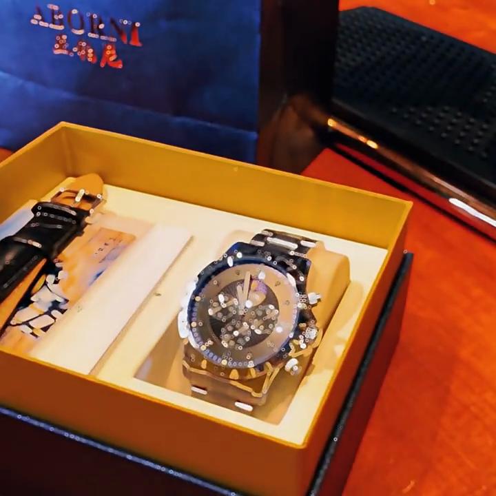 ABORNI Мужские часы Многофункциональные кварцевые часы с фазой Луны Водонепроницаемые светящиеся трендовые мужские часы