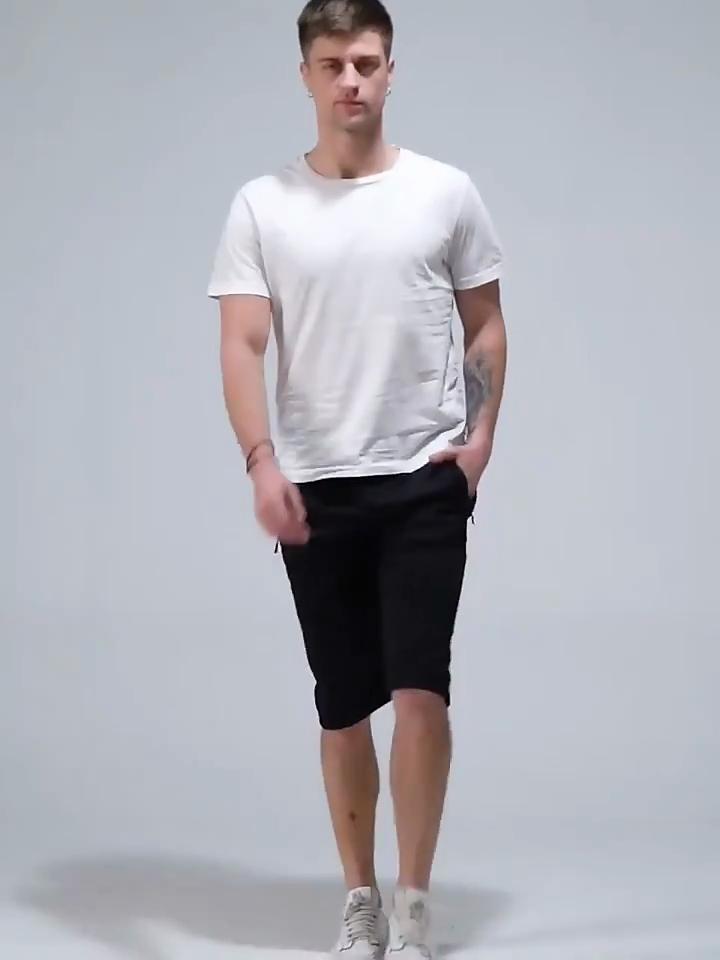 IELGY Men's Pants Beach Breathable Five Points Quick-drying Large Size Casual Running Sports Thin