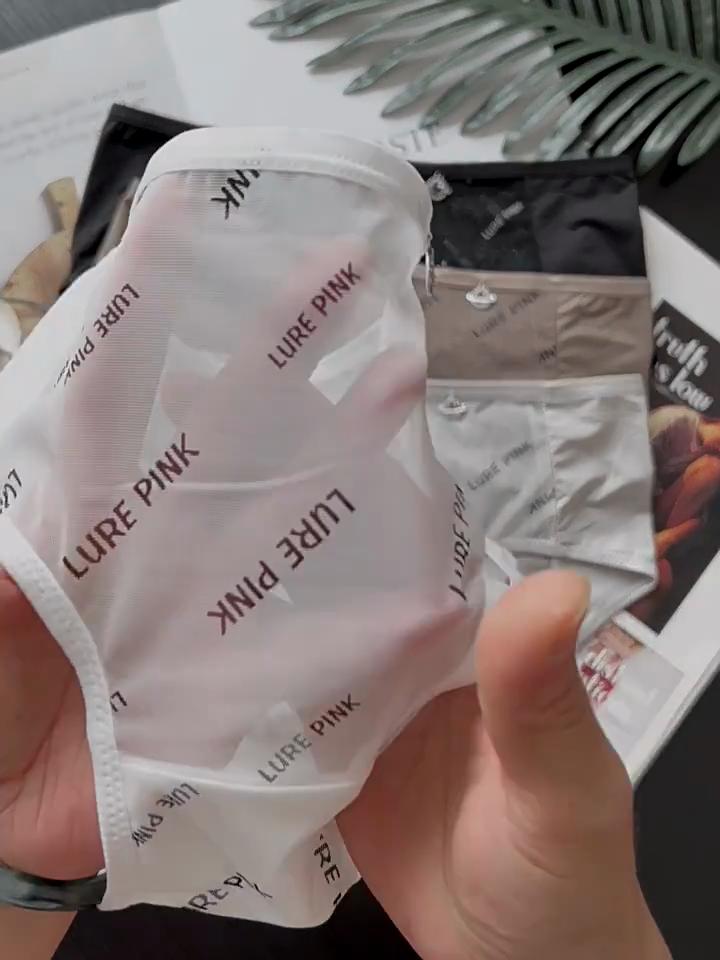 Letter-printed Girls Sexy Breathable Mesh Panties Women's Underwear Mid-waist Air Drying Briefs for Women