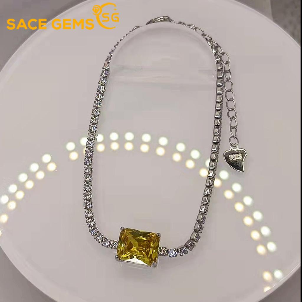 Sace Gems Zircon Bracelet Jewelry Geometric Bead Chain Link Bracelets Fashion Fine Wedding Gift for Girlfriend Women
