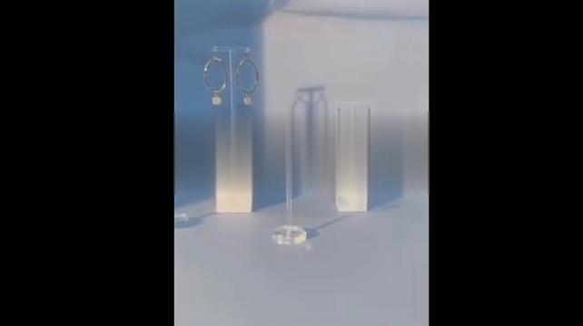 Подставка для сережек Прозрачная Т-образная Шестиугольное/Прямоугольное/Круглое основание Съемная Нескользящая Фото-аксессуары Акриловая Прочная Серьги-капли Украшения