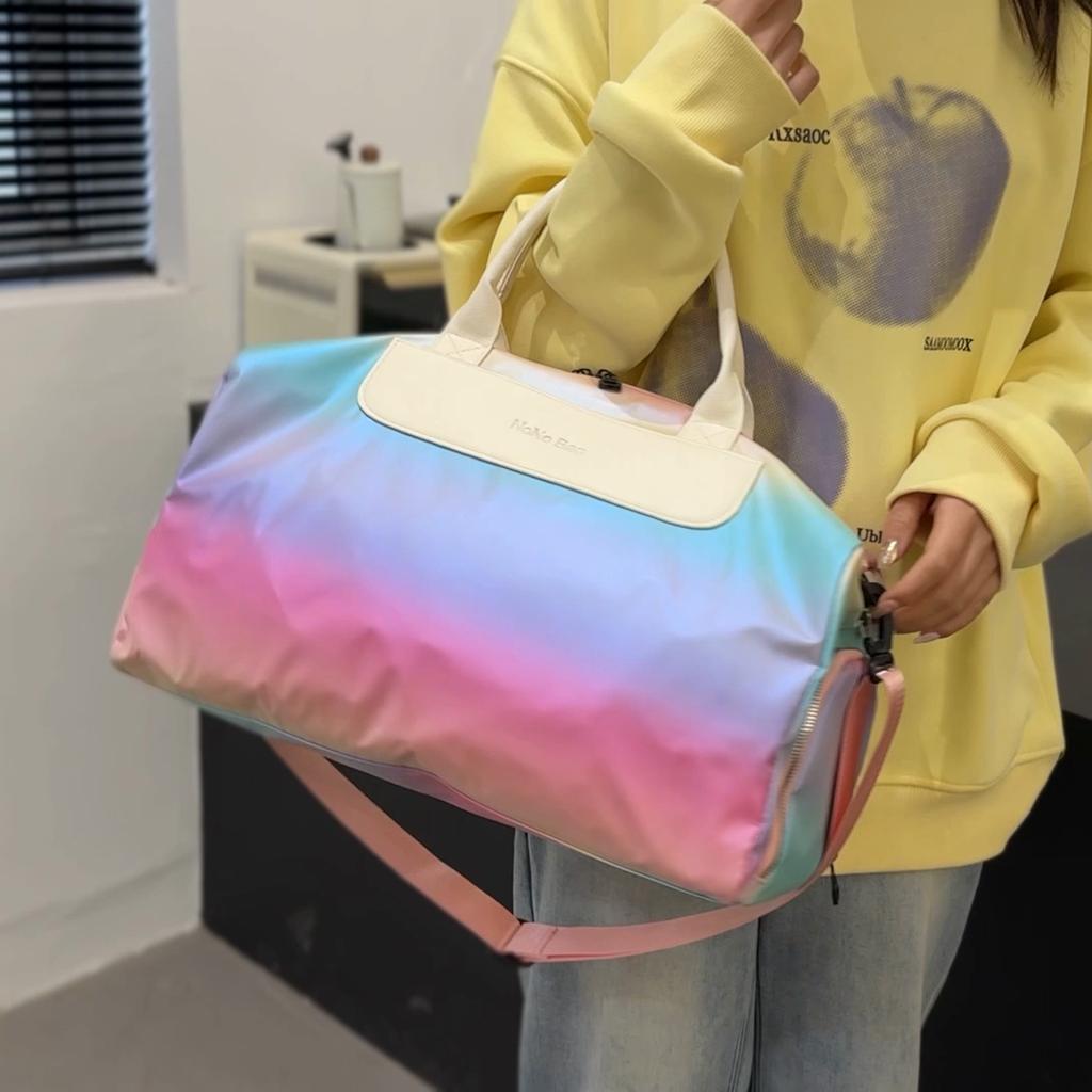 Gradient Fitness Bag Dry and Wet Separation Yoga Bag Large Capacity Travel Bag Separation Shoes Bags