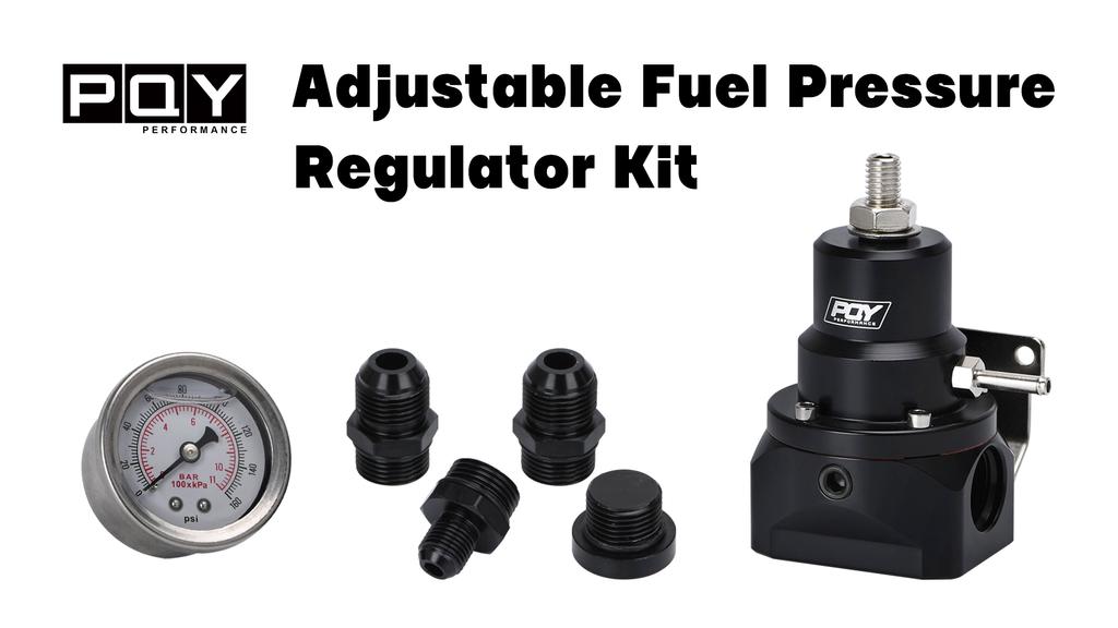 AN10 PQY EFI Fuel Pressure Regulator ( 0-160psi Gauge )-10AN 10/10/6 Inlet & Return Ports For BMW E30 M20 6cy with PQY Sticker