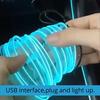 Беспроводная светодиодная лента для подсветки салона автомобиля, питание от USB, холодный свет, декоративное освещение интерьера, не требует проводки для центральной консоли и подсветки дверей автомобиля