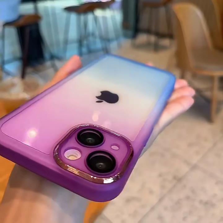 Градиентный радужный прозрачный чехол для iPhone 16 15 14 13 12 11Pro Max XS Max X XR Plus силиконовый противоударный чехол с защитой камеры