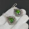 Серьги с перидотом, серьги с драгоценными камнями, старинные серебряные серьги с драгоценными камнями перидота, ювелирные изделия из цельного серебра 925 пробы, серьги с драгоценными камнями для нее