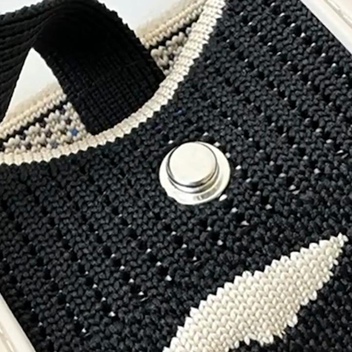 Fashion Vintage Crochet Spot Handbag Summer Knit Square Bag Sling Bag Crossbody Bag