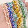 200 шт./пакет 4-9 мм разноцветные бусины в виде цветов, стеклянные бусины лэмпворк для DIY ожерелья, браслета, изготовления ювелирных изделий своими руками 80 см/16