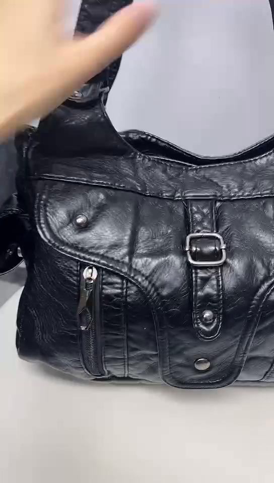 2022 New Women Leather Luxury Handbags Soft Large Capacity Casual Tote Bags High Quality Female Leather Shoulder Bags Female Sac