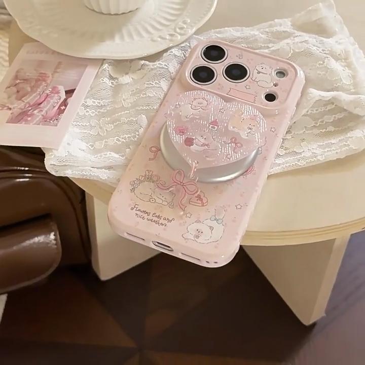 3D мультяшный котенок чехол для телефона с подставкой для iPhone 16, iPhone 17 и iPhone 17 Pro Max